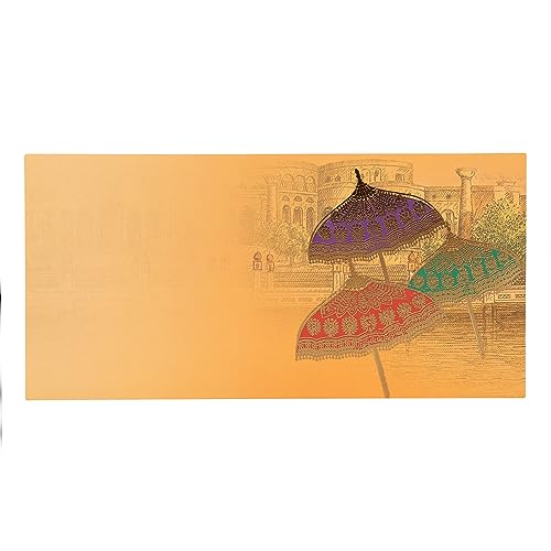 Premium 3 Umbrella Design Shagun Envelopes - Yellow