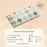 Premium Leatherette Cash Gifting Sagun Envelope - Teal Pattern