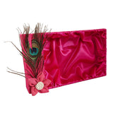 Minimal Affairs Boho Designer Jute Decorative MDF Tray with Peacock Feather for Gifting & Decorative