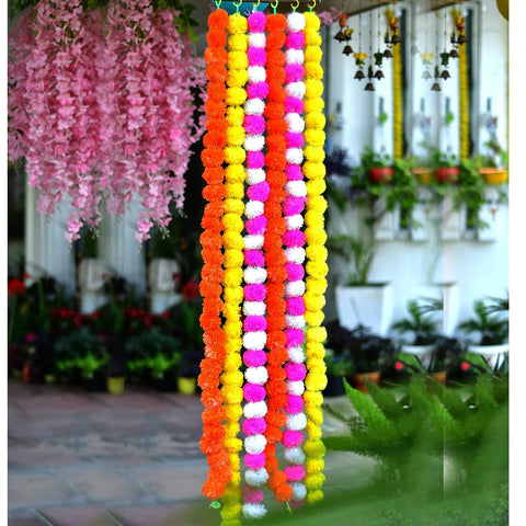 Marigold Fluffy Flowers Garlands Decoration Toran