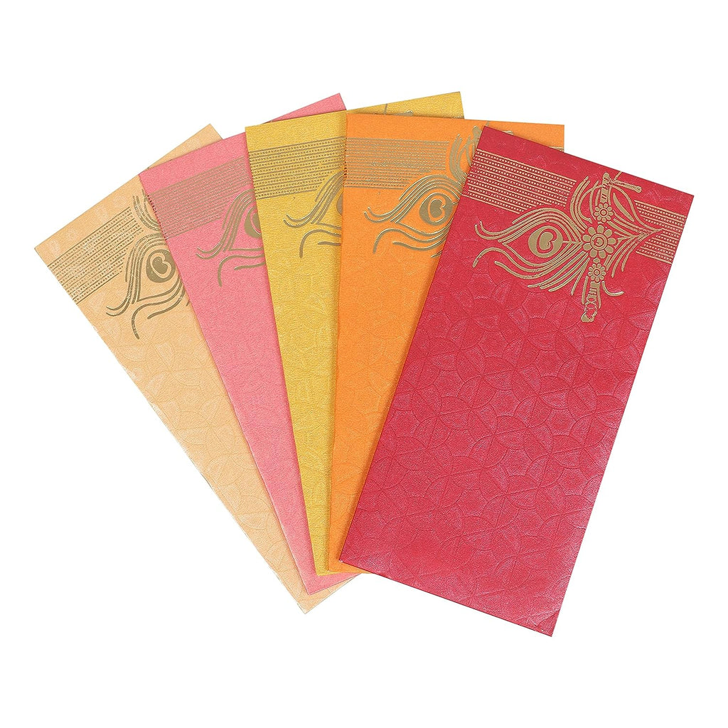 Murli & Mor Pankh print Design Shagun Envelopes/Lifafa - Multicolor