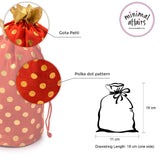 Polka Dot Linen Potli Bag for Return Gifting - Red