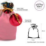 Color-Pop Natural Jute Linen Potli Bag for Wedding, Diwali Gift Pouches, Gifts Bags - Pink