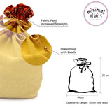 Color-Pop Natural Jute Linen Potli Bag for Wedding, Diwali Gift Pouches, Gifts Bags - Yellow