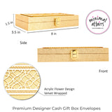 geometric design with laser cut acrylic finish cash box for Gifting Gold