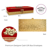 flower design acrylic finish MDF cash box for Gifting red
