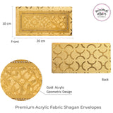 Geometric Pattern Laser cut Acrylic hardboard Shagun Envelopes - Gold