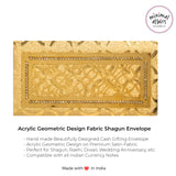Geometric Pattern Laser cut Acrylic hardboard Shagun Envelopes - Gold