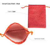 Small Jute Potli Bags for return gifts - Red