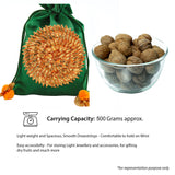 Gota Flower Dupion Silk Potli Bag for Wedding, Diwali Gift Pouches, Gifts Bags - Green