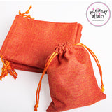 Small Jute Potli Bags for return gifts - Orange