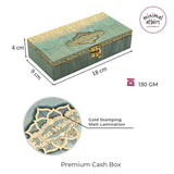 Gold stamping finishing MDF cash box for Gifting seagreen