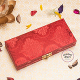 Chanderi fabric premium finish MDF cash box for Gifting red