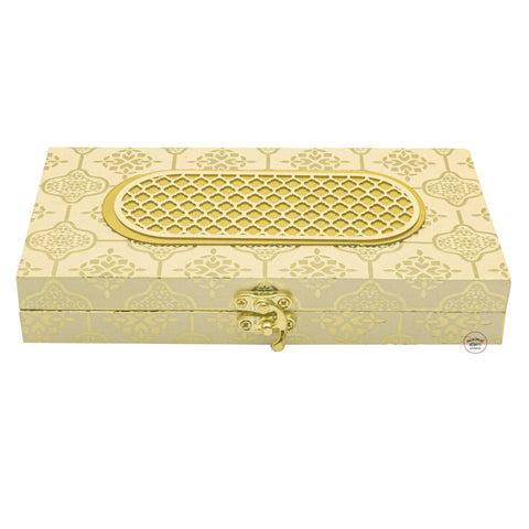 laser cut acrylic finish cash box for Gifting beige