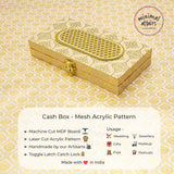 laser cut acrylic finish cash box for Gifting beige