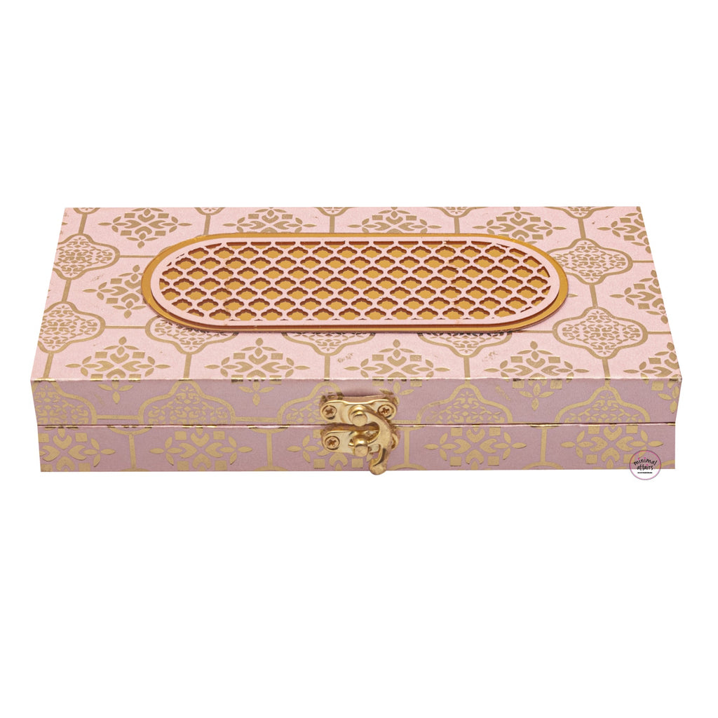 laser cut acrylic finish cash box for Gifting pink