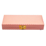 Dot Pattern Leatherette Finish MDF cash box for Gifting Pink