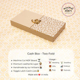 dual flap velvet finish MDF cash box for Gifting cream