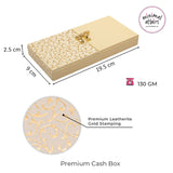 dual flap velvet finish MDF cash box for Gifting cream