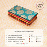 Rangoli Premium Satin Fabric Shagun Envelopes - Multicolor