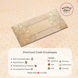 Floral gold matt laminated premium shagun envelopes