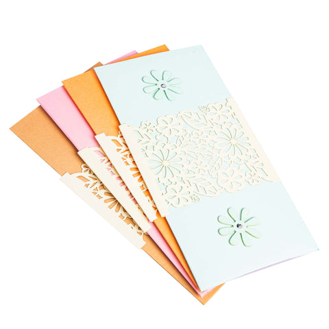 Laser Cut Floral Royal Shagun Envelopes - Multicolor