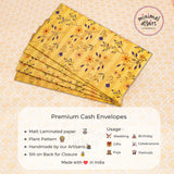 Floral and plant Pattern Premium Shagun Envelopes - Beige