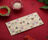 Triangle pattern matt laminated premium shagun envelopes multicolor