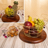 Multipurpose Basket with Lid, Stainless Steel Wire Design - Size - 23 x 12 CM