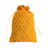 Brocade Dupion Silk designer Potli Bag for Wedding, Diwali Gift Pouches, Gifts Bags - Yellow