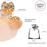 Organza Potli Double Layer Reversible Potli Bag for Wedding, Diwali Gift Pouches, Gifts Bags - Peach