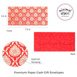 Embossed Umbrella Premium Shagun Envelopes - Red